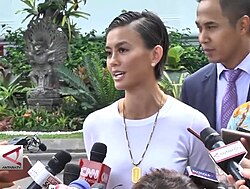Mo in an interview at the Indonesian State Palace, 2023