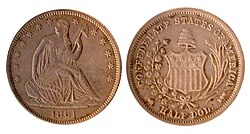 A Confederate half-dollar struck at New Orleans in 1861