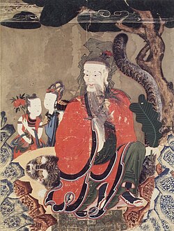 Painting of a humanoid mountain spirit