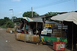 A filling station on the road from the Thai border to Siem Reap, Cambodia