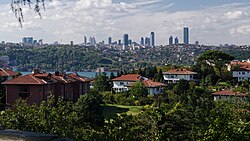 A view of Levent from Kanlıca across the Bosporus