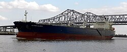 Oil tanker on the Lower Mississippi near the Port of New Orleans