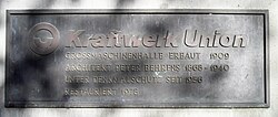 Plaque on the AEG-Turbinenfabrik