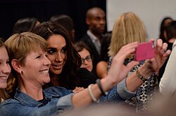 Markle (third from left) at New York Fashion Week in 2013