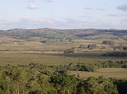 Coxilhas (low hills covered by grasslands) in Morro Redondo, Rio Grande do Sul, Brazil