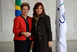 President Dilma Rousseff of Brazil and President Christina Kirchner of Argentina in 2015