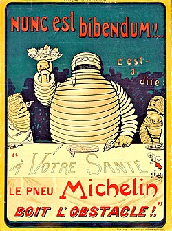 The original 1898 poster by "O'Galop" of Bibendum, the Michelin Man