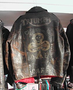 Customised Lewis Leathers motorcycle jacket with Ace Cafe details