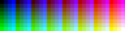 8-bit color, with three bits of red, three bits of green, and two bits of blue.