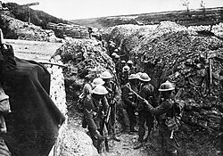 Tolkien fought with the Lancashire Fusiliers (pictured) on the Western Front in 1916.
