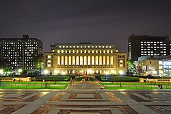 Butler Library at Columbia University, an Ivy League university in Upper Manhattan