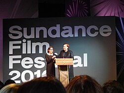 Dunham with Avy Kaufman at the 2016 Sundance Film Festival