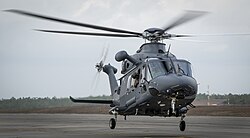 The MH-139A Grey Wolf takes its first combined test flight on February 11, 2020, at Eglin Air Force Base.