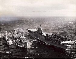 Caloosahatchee fueling Leyte and Samuel B. Roberts in 1948.