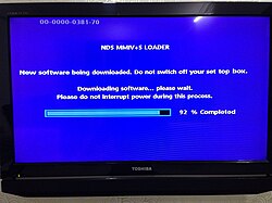 Set-top box firmware being updated