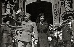 Franco visiting the Basilica of Saint Mary of the Chorus in San Sebastián