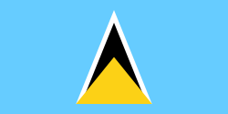 The national flag of Saint Lucia.