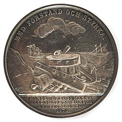 Commemorative medal issued by the Royal Swedish Society of Naval Sciences at their centennial jubilee