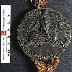 Equestrian seal of Gilbert de Clare, earl of Gloucester and Hertford, c. 1218–1230