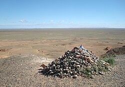 Sacred ovoo in the Gobi Desert