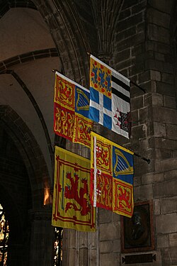 Royal Banners hanging in St Giles High Kirk