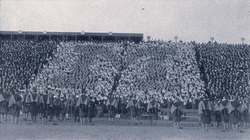 Singing The Yellow and the Blue between halves of the Penn Game, November 1916