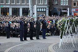 A Remembrance of the Dead ceremony in Amsterdam. The date of remembrance takes place in May.