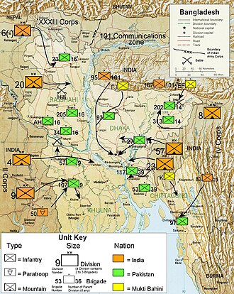 Illustration showing military units and troop movements during the war