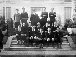 The Argentina national rugby union team before playing its first international v. the British Lions at Sociedad Sportiva Argentina, 12 June 1910