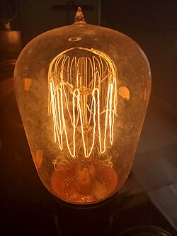 A tantalum lamp with a 1 meter long filament.