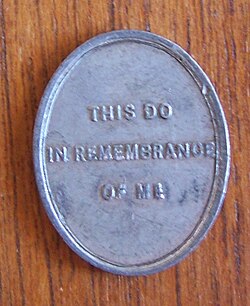 The reverse of a token from South Leith Parish Church