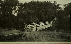 Footbridge leading to the site of Fort Hays Auxiliary State Normal School from the catalogue published its first year