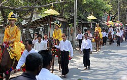 A Buddhist Shinbyu ceremony in Mandalay