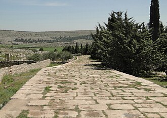 The Roman road between the northern Syrian cities of Antioch and Qinnasrin, which the Muslims captured in c. 637