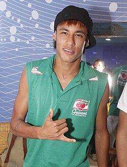 Neymar (pictured in 2012) was awarded the South American Footballer of the Year for the second consecutive time.