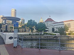 The Supreme Court (left) and Parliament House (right) where the Singapore Parliament sits
