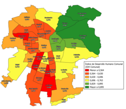 Santiago by Human Development Index on a commune-basis in 2022.
