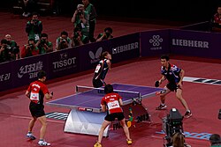 Service of a mixed doubles match