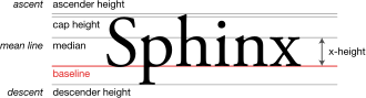 Ascenders (as in "h") and descenders (as in "p") make the height of lower-case letters vary.