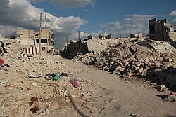 Destroyed area in Aleppo