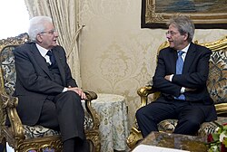 Mattarella with Prime Minister Paolo Gentiloni on 24 March 2018