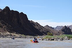 Rafting on the Orange River is a popular tourist activity.