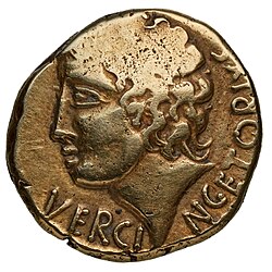 Gold stater of Vercingetorix, 53–52 BC.[80]