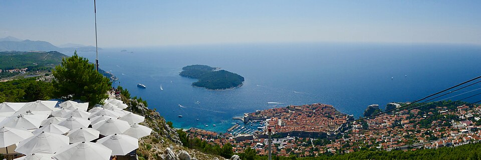 Panoramic view of Dubrovnik from Srđ mountain