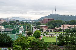 Yongsan Garrison with Namsan in the background
