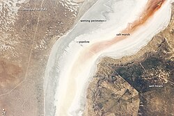 Sor Kaydak, Caspian Sea, Kazakhstan - NASA Earth Observatory