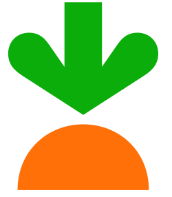 The Instacart logo is a simplified carrot. Logo since 2022.