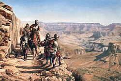The conquest of Colorado, by Augusto Ferrer-Dalmau, depicting Coronado's 1540–1542 expedition