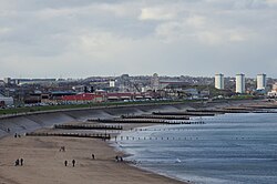 Aberdeen beach, situated along the coastline of Aberdeen on the North Sea
