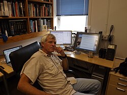 Currie in his office, 2013
